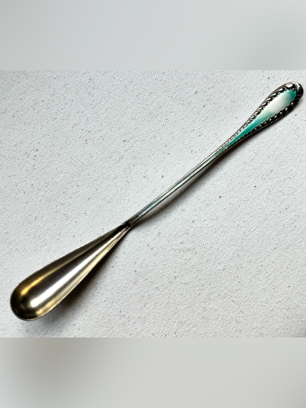 Antique Shiebler Sterling Silver Victoria Pattern Horseradish Scoop Spoon 1894